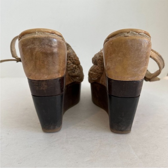 Bed Stu Tan Braided Leather Wedge Sandals - Picture 6 of 10